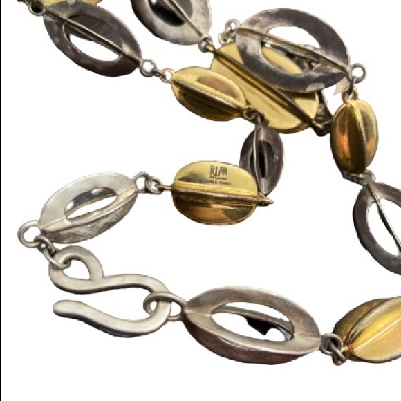 RLM STUDIO Sterling Brass Hematite Collar Necklace - Picture 3 of 4